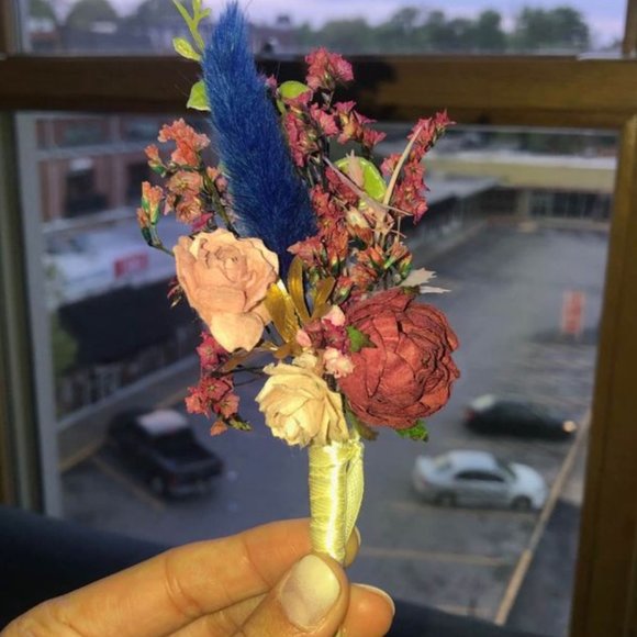 Wedding Boutonniere and Hair Comb Set - Picture 2 of 6